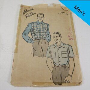 Advance 3968 Clothing Pattern Men's Shirt 16-16.5 neck 1940s Complete